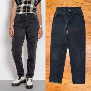 Vintage 90s Rare Levi’s 15921 Black Tapered Denim Jeans Size 10 Women’s